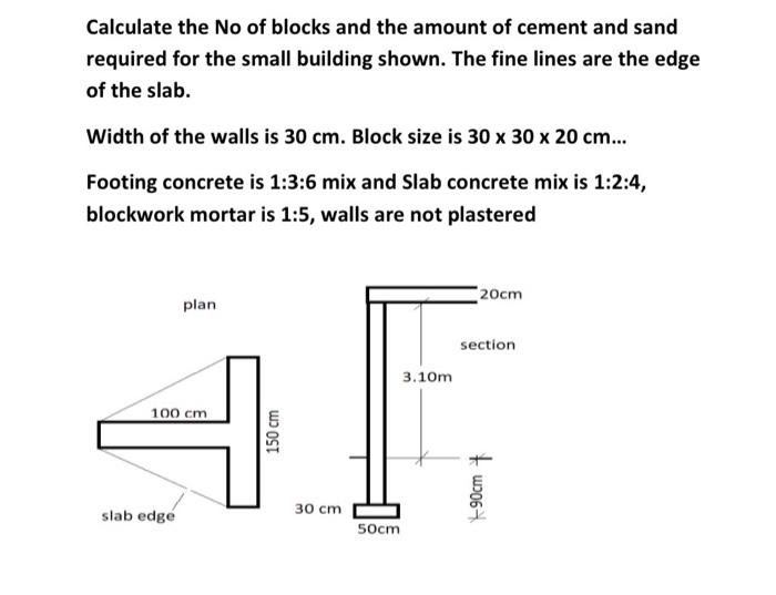 Solved Calculate the No of blocks and the amount of cement | Chegg.com