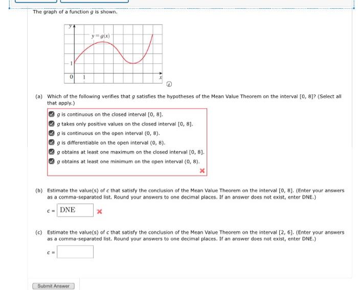 Solved The graph of a function g is shown. y =) 1 0 (a) | Chegg.com