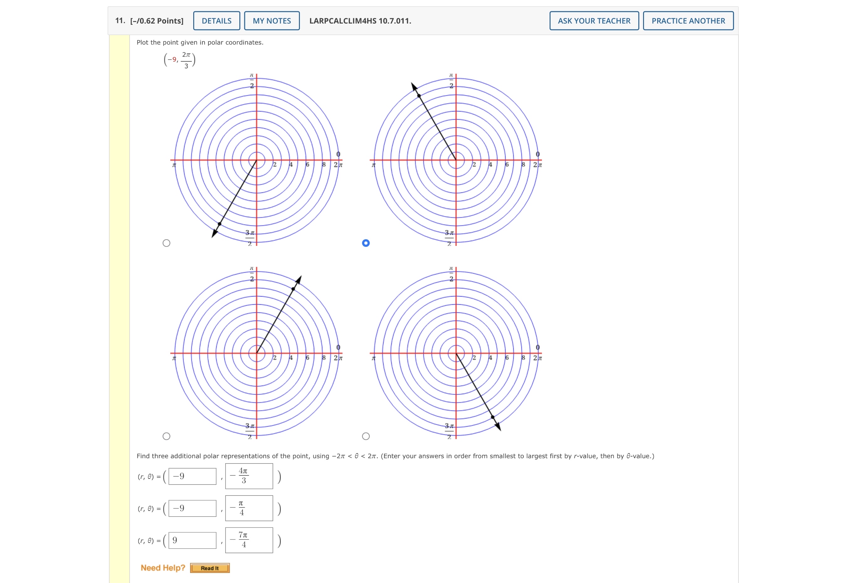 Solved [-/0.62 ﻿Points]LARPCALCLIM4HS 10.7.011.Plot the | Chegg.com