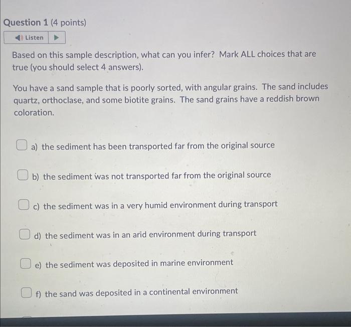 Based on this sample description, what can you infer? | Chegg.com