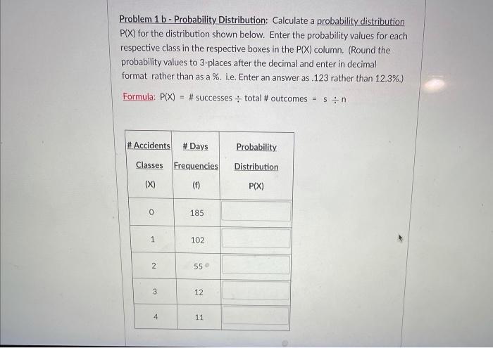 Solved Problem 1 b - Probability Distribution: Calculate a | Chegg.com