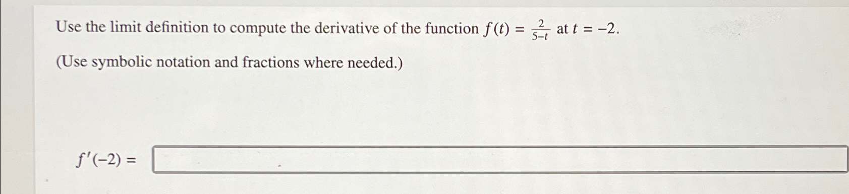 Solved Use the limit definition to compute the derivative of | Chegg.com