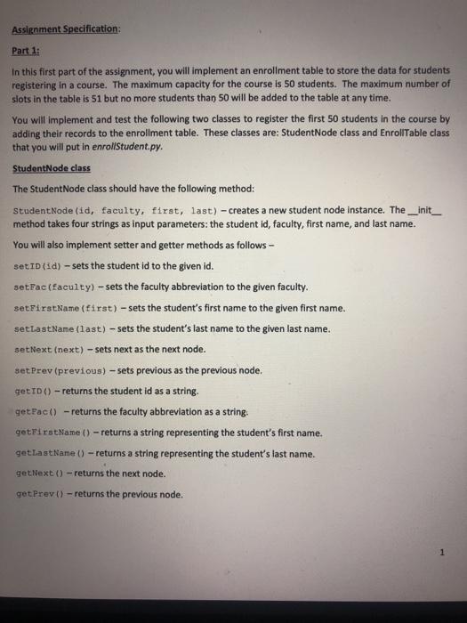Solved Assignment Specification: Part 1: In this first part | Chegg.com