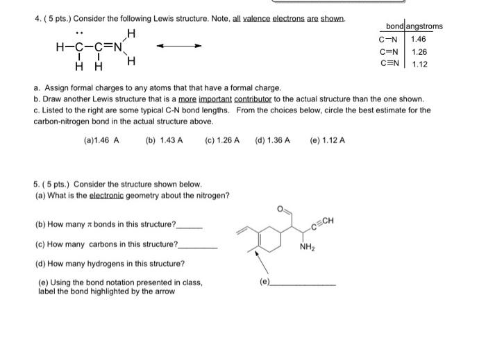 Solved 4. (5 pts. Consider the following Lewis structure.