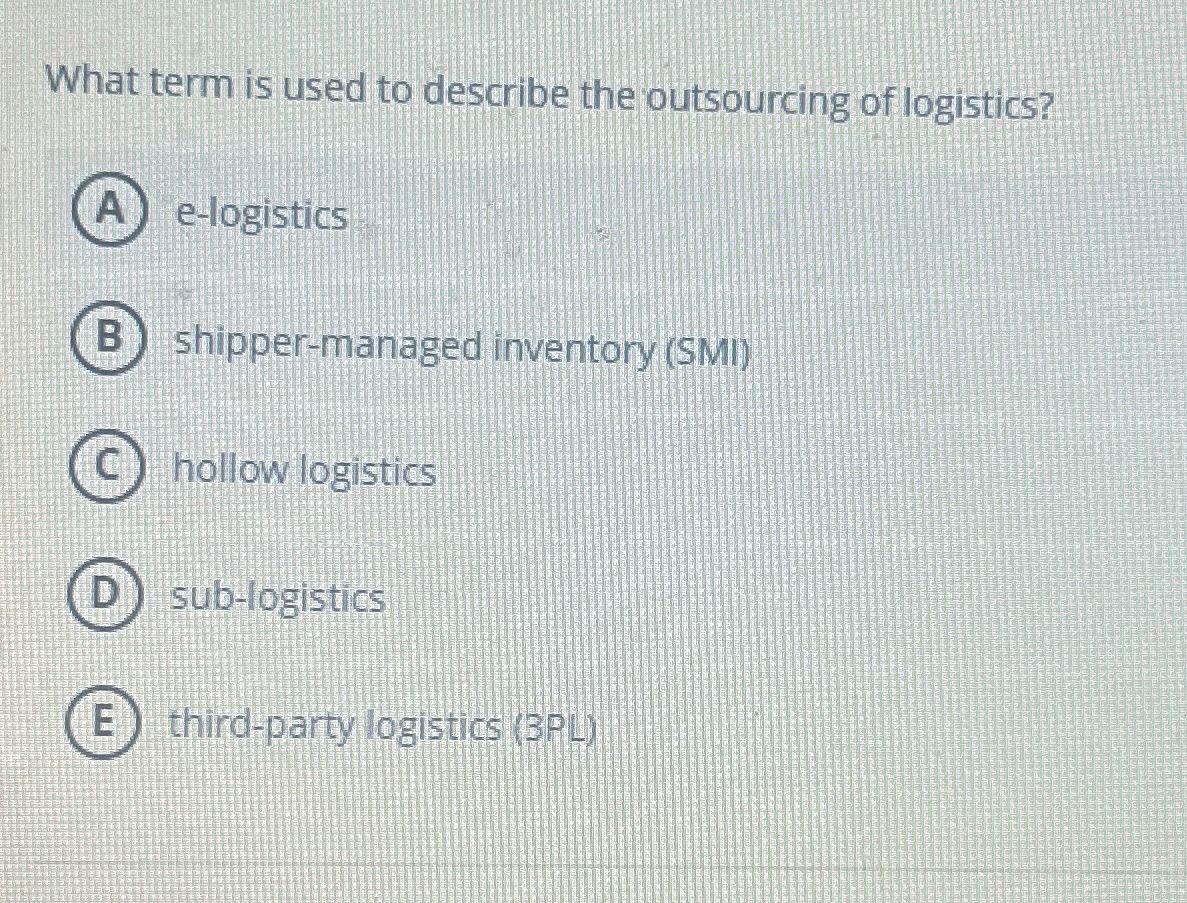 Solved What term is used to describe the outsourcing of | Chegg.com