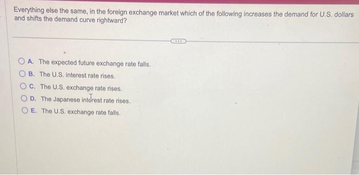 Solved Everything else the same, in the foreign exchange | Chegg.com