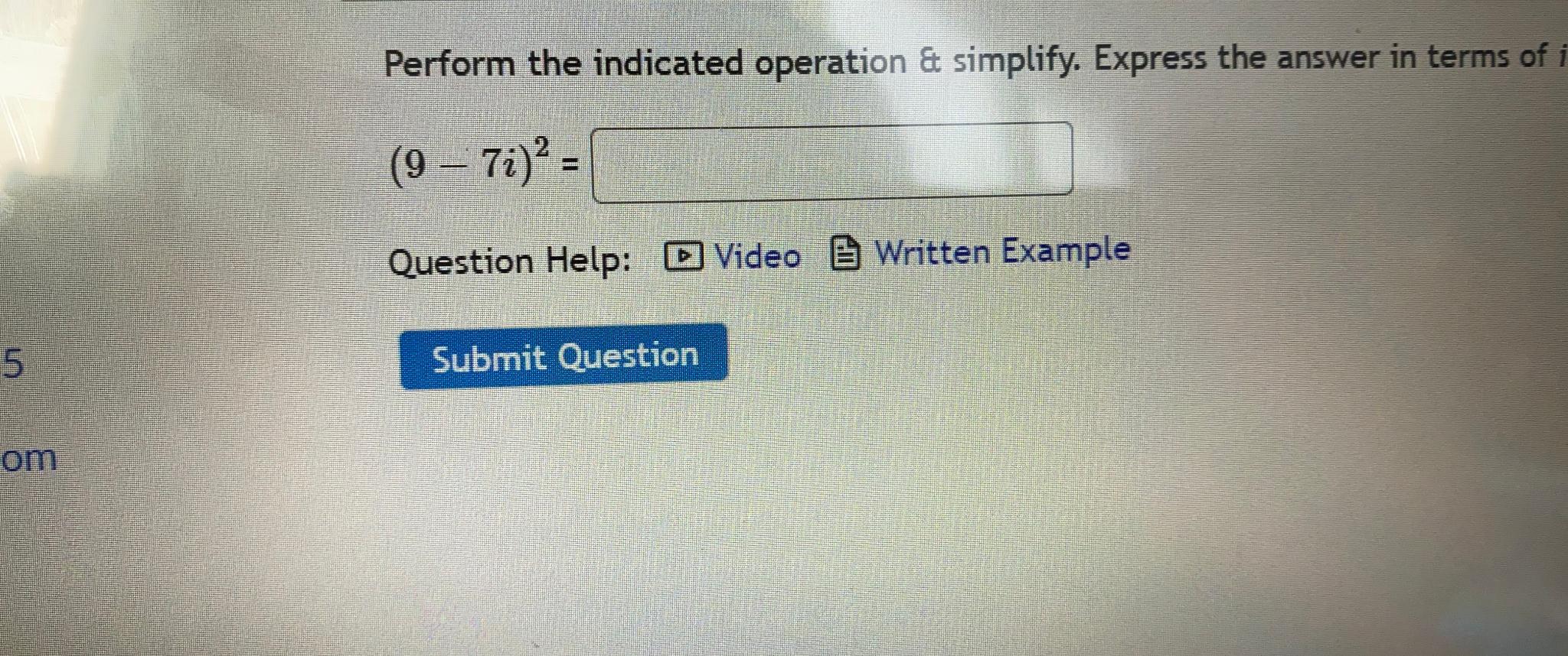 Solved Perform the indicated operation & simplify. Express | Chegg.com