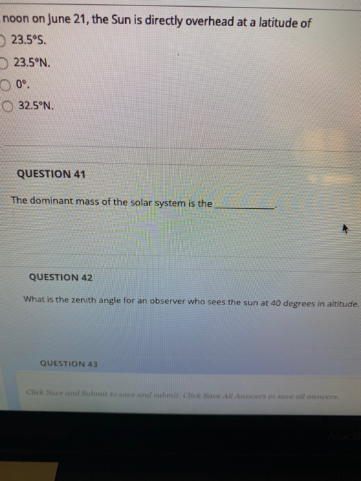 Solved noon on June 21, the Sun is directly overhead at a