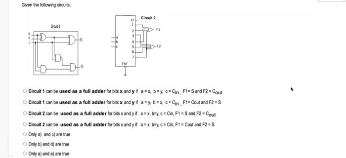 Solved Given the following circuits: Circuit 1 can be used | Chegg.com