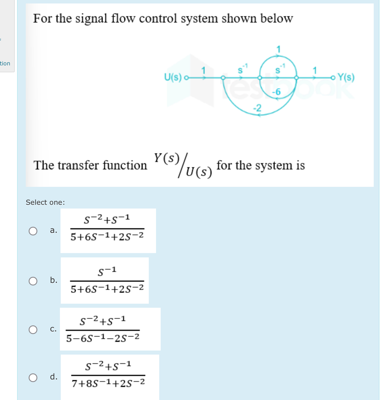 Solved For the signal flow control system shown belowThe | Chegg.com