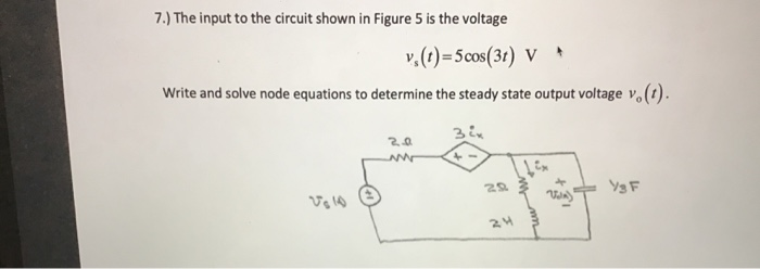 Solved 7.) The input to the circuit shown in Figure 5 is the | Chegg.com