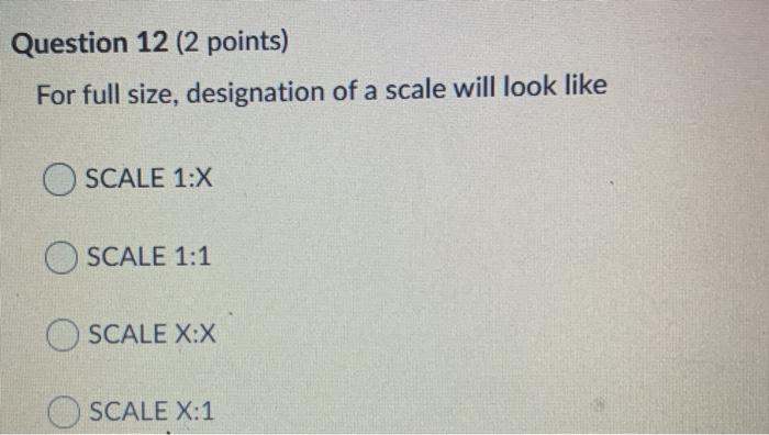 Solved Question 12 (2 points) For full size, designation of | Chegg.com