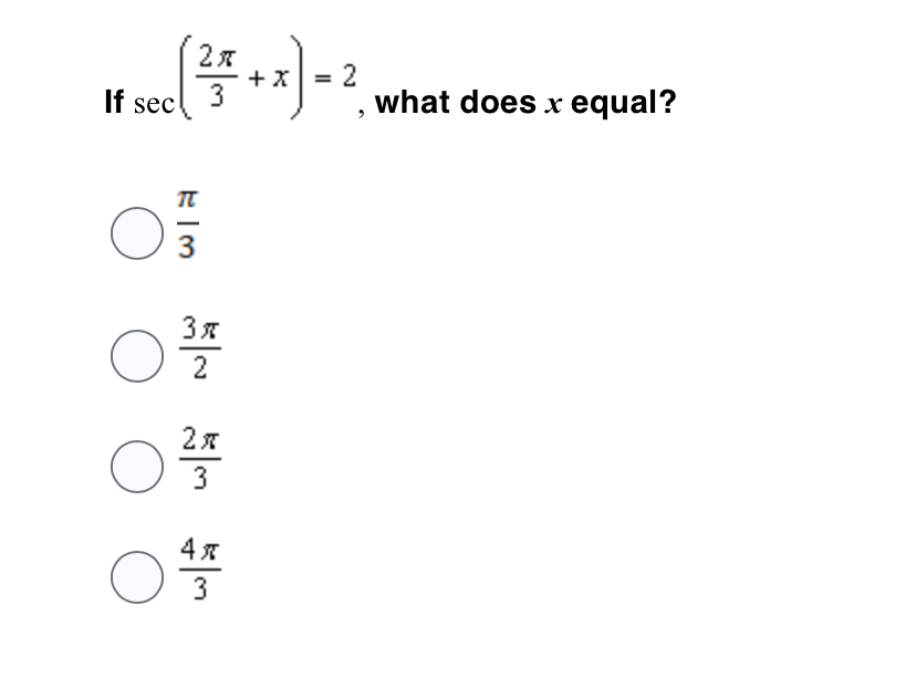 Solved If sec 2 3 x 2 what does x equal 33 22 34 3 Chegg com