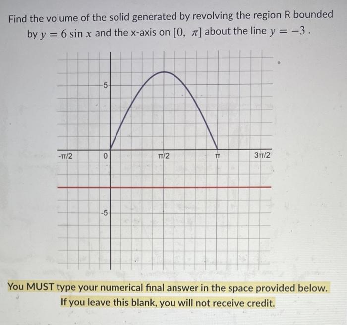 Solved Find the volume of the solid generated by revolving | Chegg.com
