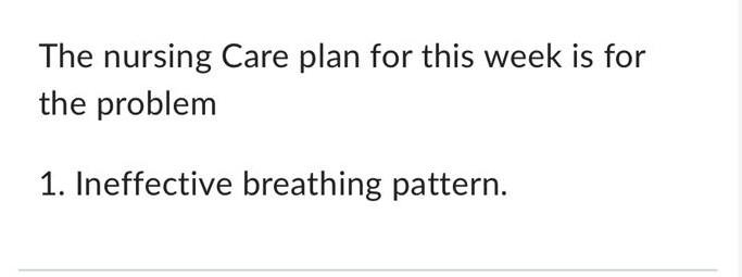 Solved The nursing Care plan for this week is for the | Chegg.com