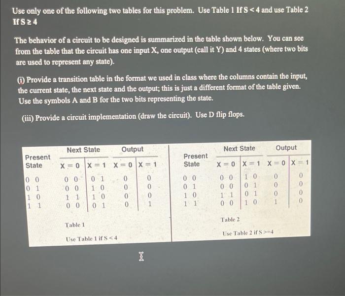 Solved Use only one of the following two tables for this | Chegg.com