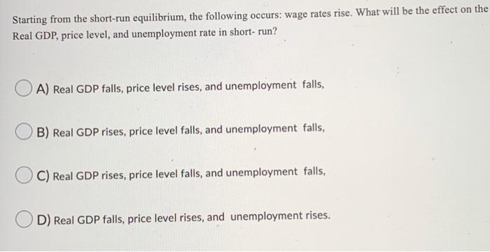 Solved Starting From The Short-run Equilibrium, The | Chegg.com