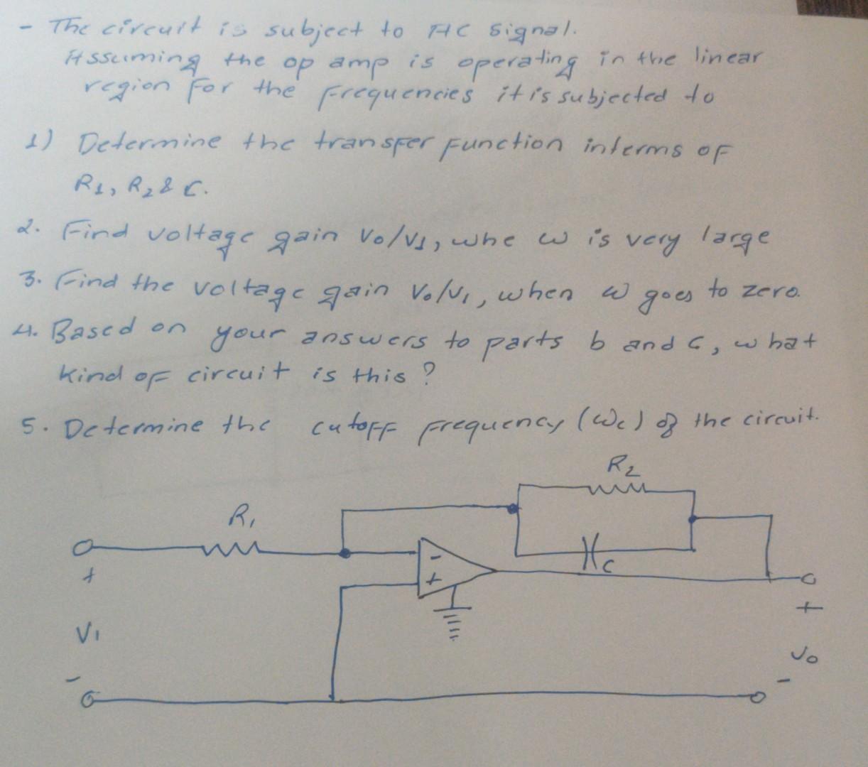 Solved low is The circuit is subject to the signal. 14 | Chegg.com