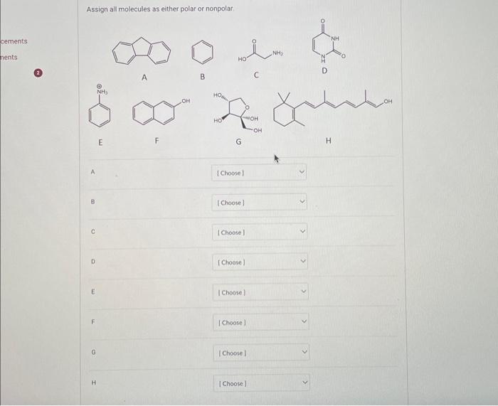 Solved Assign all molecules as either polar or nonpolar A B | Chegg.com