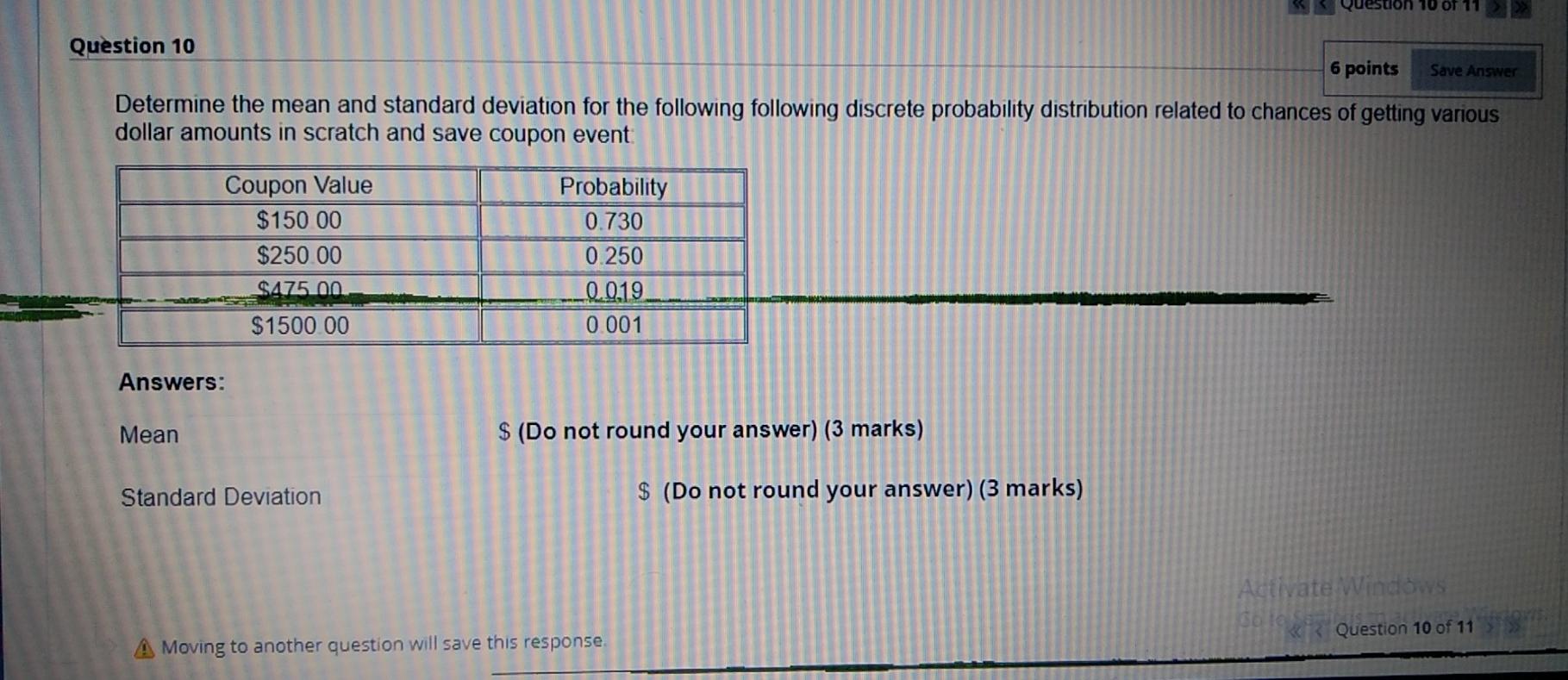 Solved on 10 OT Question 10 6 points Save Answer Determine | Chegg.com