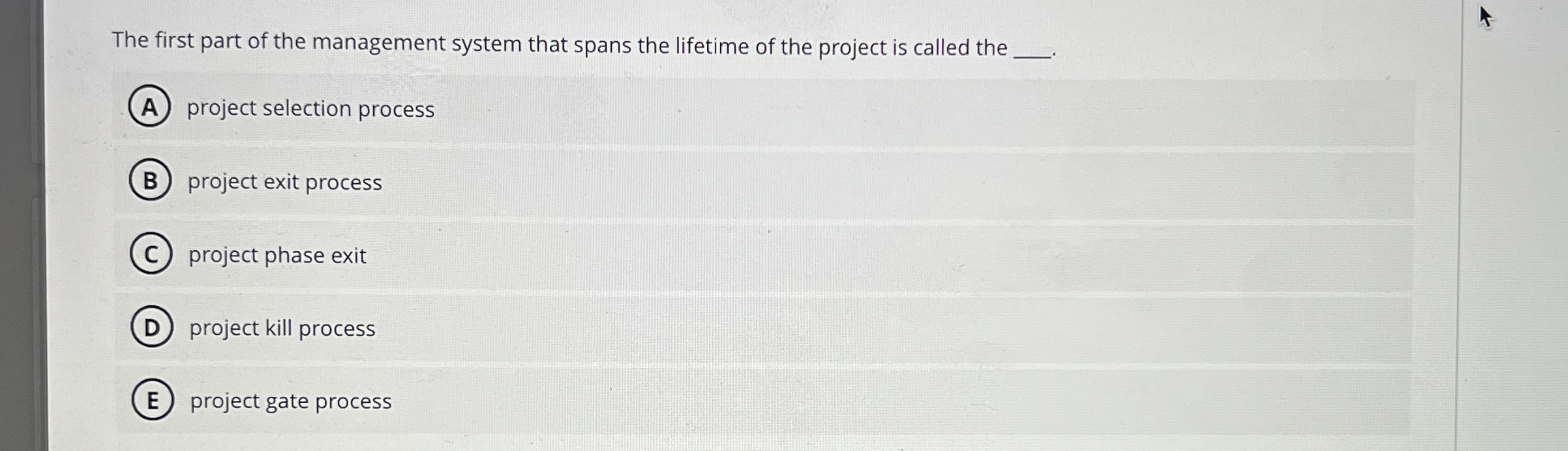 Solved The first part of the management system that spans | Chegg.com