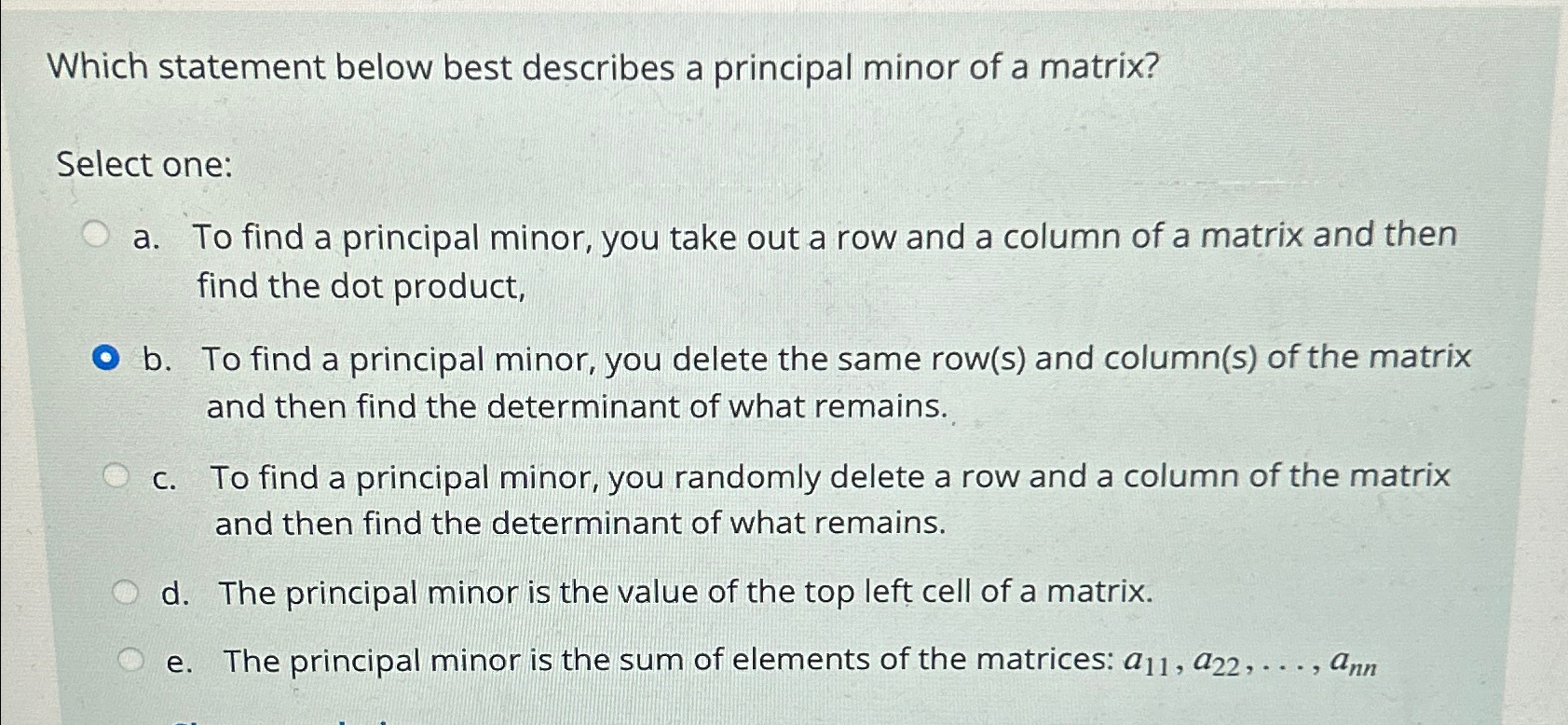 Solved Which statement below best describes a principal | Chegg.com