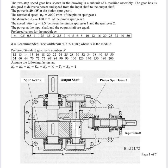 Solved The two-step speed gear box shown in the drawing is a