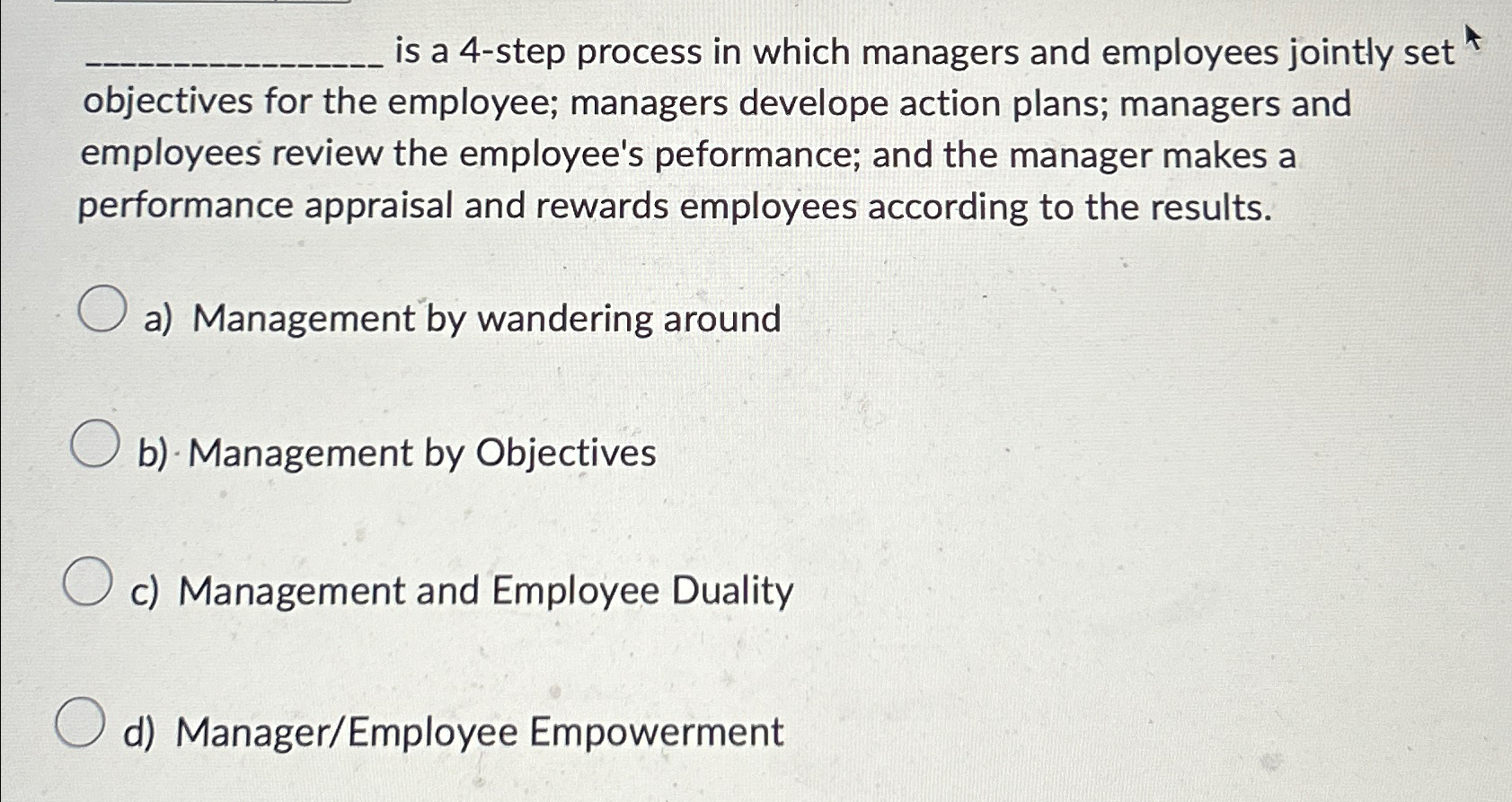 Solved is a 4-step process in which managers and employees | Chegg.com
