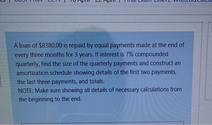 solved-a-loan-of-8380-00-is-repaid-by-equal-payments-made-chegg