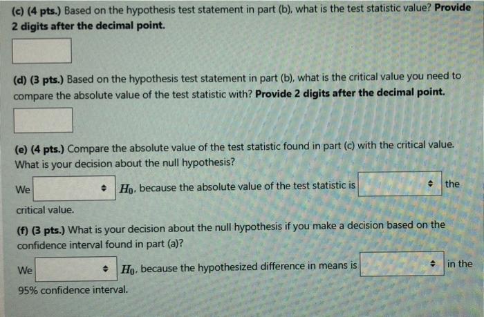 Solved A study is conducted to estimate the difference in | Chegg.com