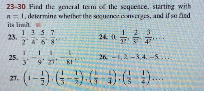 23 30 Find The General Term Of The Sequence Starting