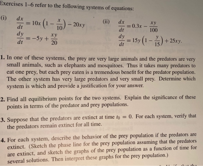 Solved Exercises 1-6 refer to the following systems of | Chegg.com