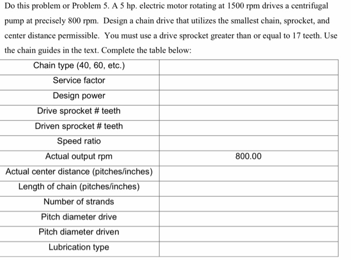 Solved Do this problem or Problem 5. A 5 hp. electric motor | Chegg.com