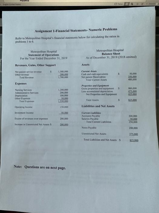 Solved Assignment 1-Financial Statements- Numeric Problems | Chegg.com