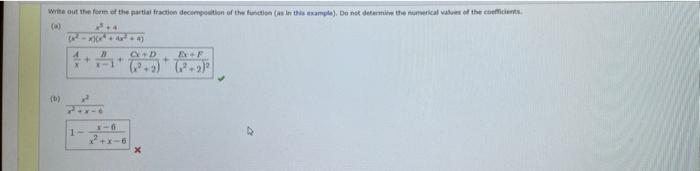 Solved (d2−x)(x4+ax3+4)x3+4 xA+x−1B+(x2+2)Cx+D+(x2+2)2Dx+F | Chegg.com