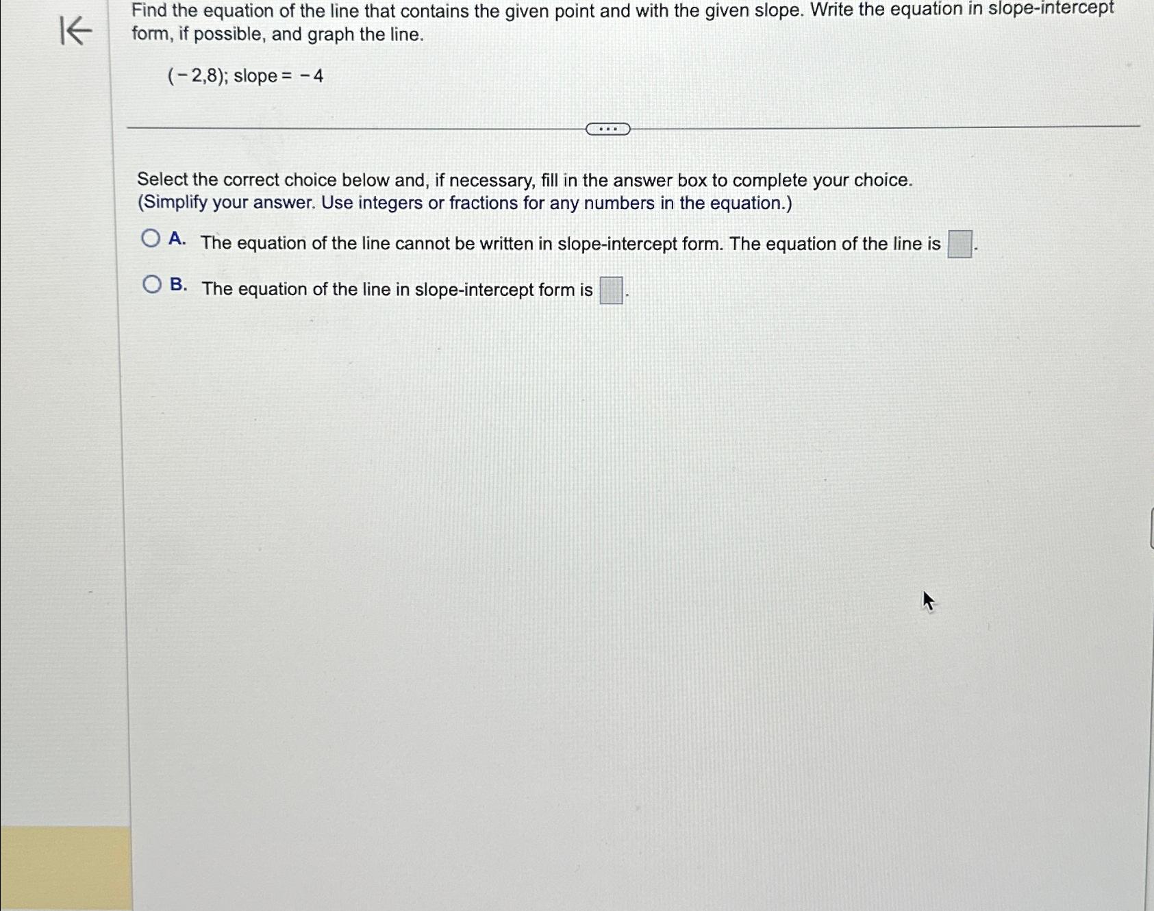 Solved Find the equation of the line that contains the given | Chegg.com