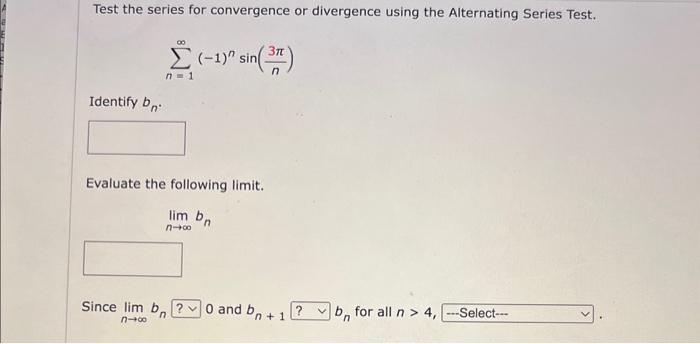 Solved Test the series for convergence or divergence using | Chegg.com