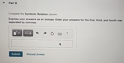 Solved Part BComplete The Symbolic Notation Column.Express | Chegg.com