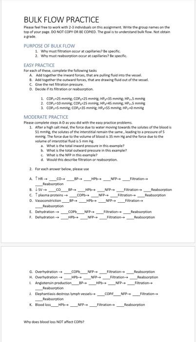 Bulk Flow Practice Please Feel Free To Work With 2 Chegg Com
