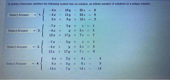 Solved (5 points) Determine whether the following system has | Chegg.com