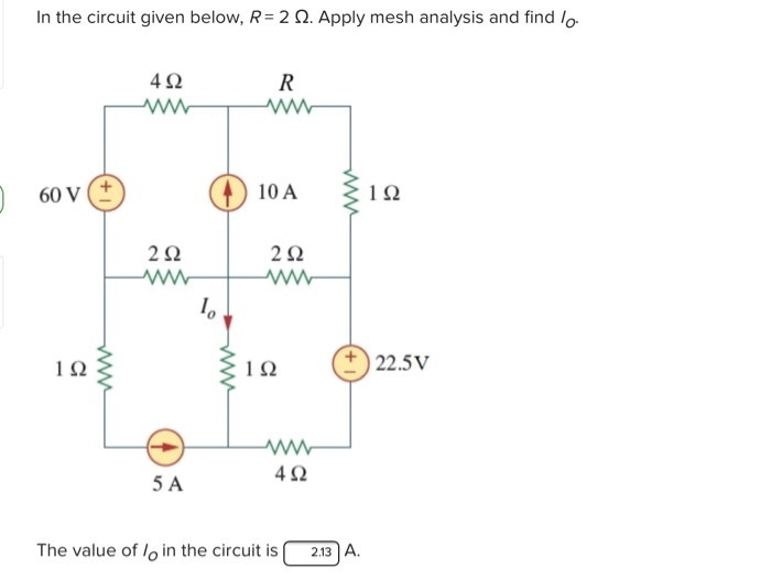 Solved In the circuit given below, R = 2 Ω. Apply mesh | Chegg.com