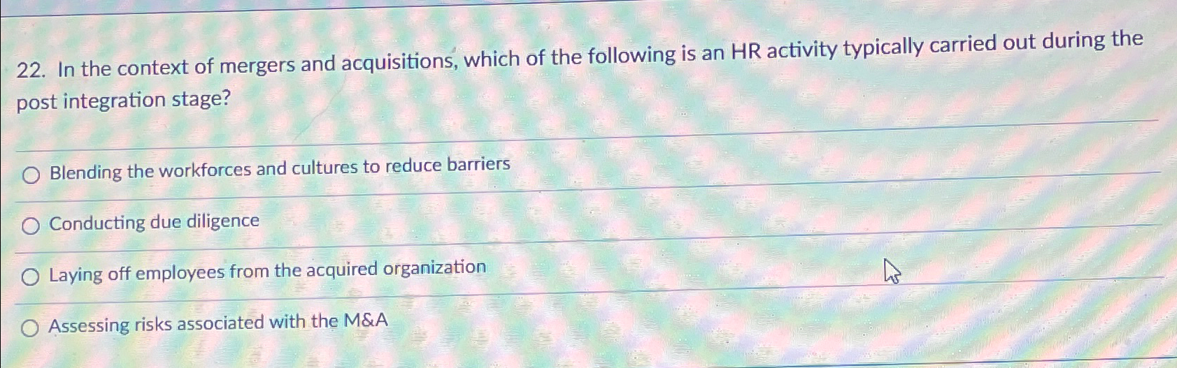 Solved In The Context Of Mergers And Acquisitions, Which Of | Chegg.com