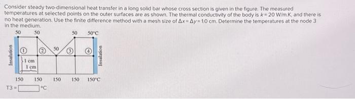 Solved Consider steady two-dimensional heat transfer in a | Chegg.com