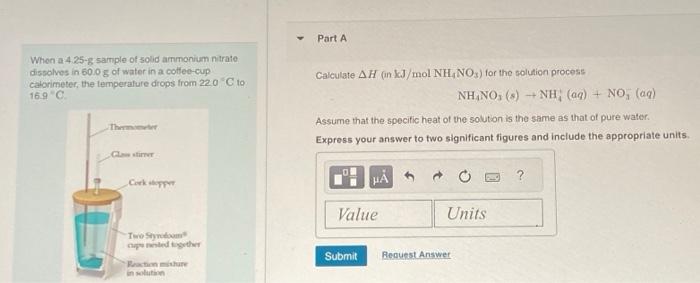 Solved When A 425 G Sample Of Solid Ammonium Nitrate 1096