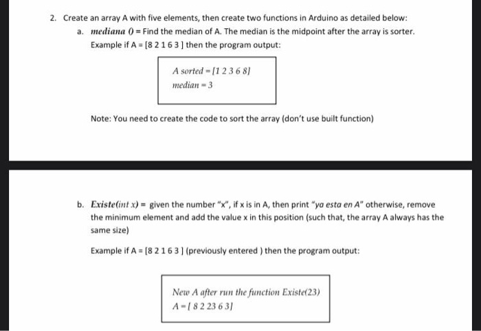 Solved 2. Create an array A with five elements, then create | Chegg.com