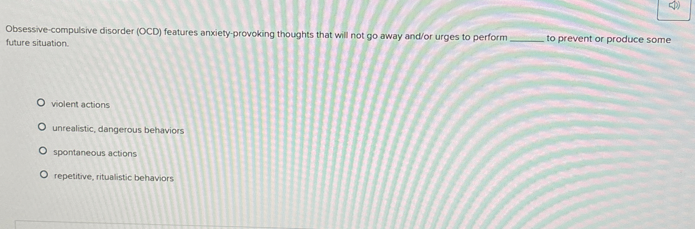 Solved Obsessive-compulsive disorder (OCD) ﻿features | Chegg.com