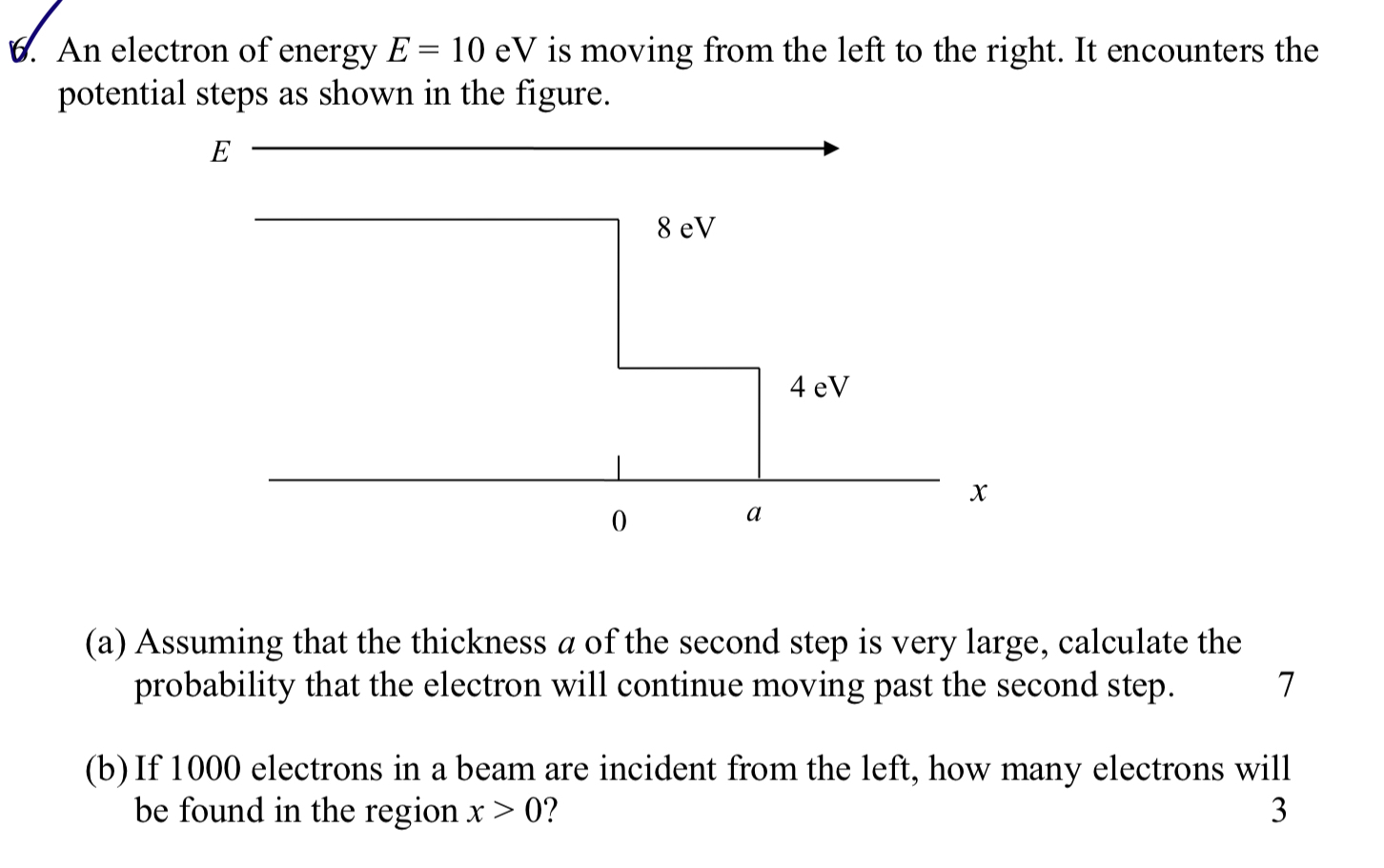 Solved An electron of energy E=10eV ﻿is moving from the left | Chegg.com
