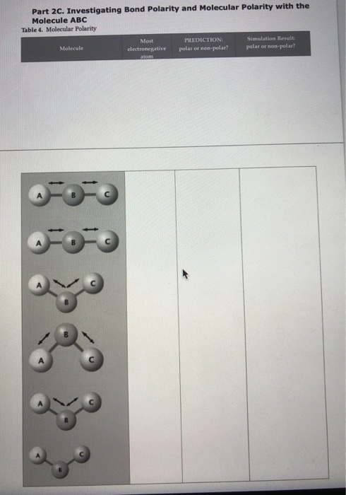 Solved Part 2C. Investigating Bond Polarity and Molecular | Chegg.com