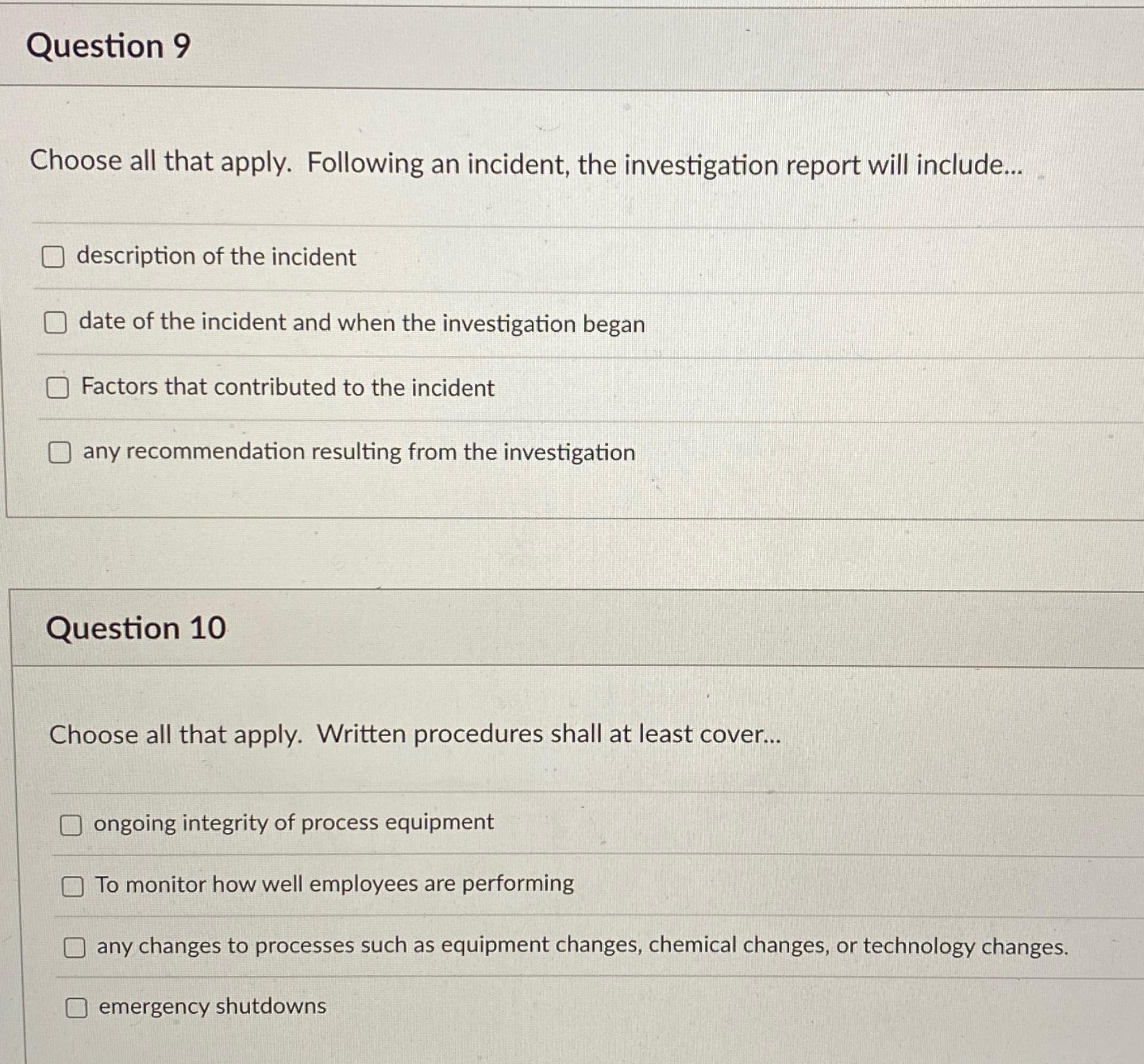 Solved Question 9Choose all that apply. Following an | Chegg.com
