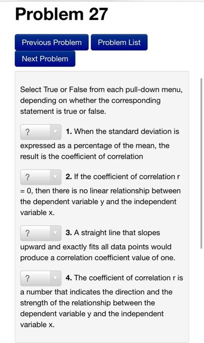 Solved Problem 27 Problem List Previous Problem Next Problem | Chegg.com